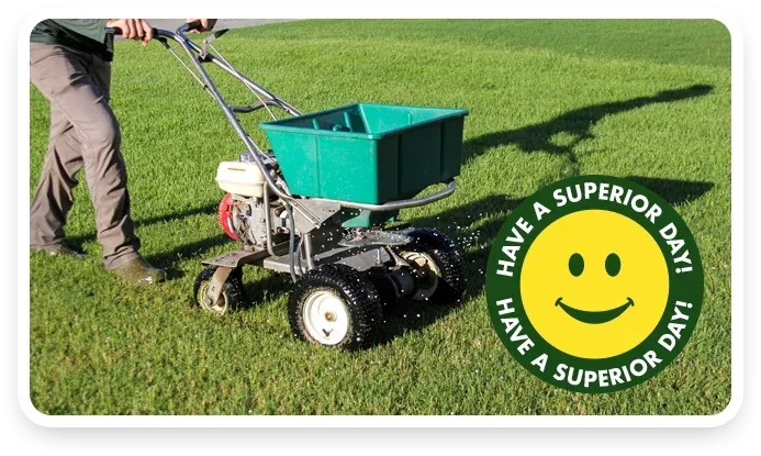 Fertilizing lawn